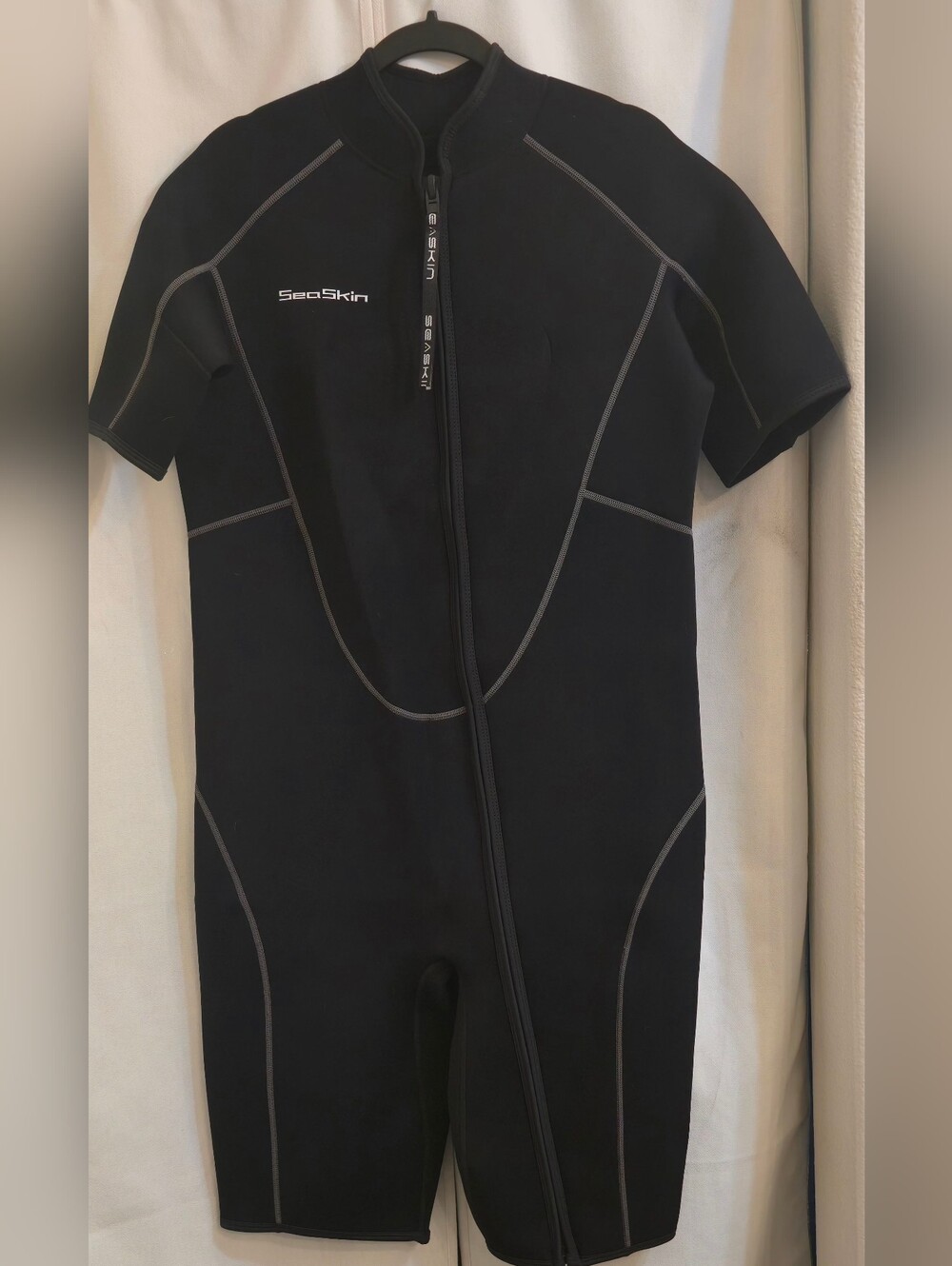 : SeaSkin Shorty Wetsuit Men's XXL Front Zip Neoprene Surf Dive Swim Black